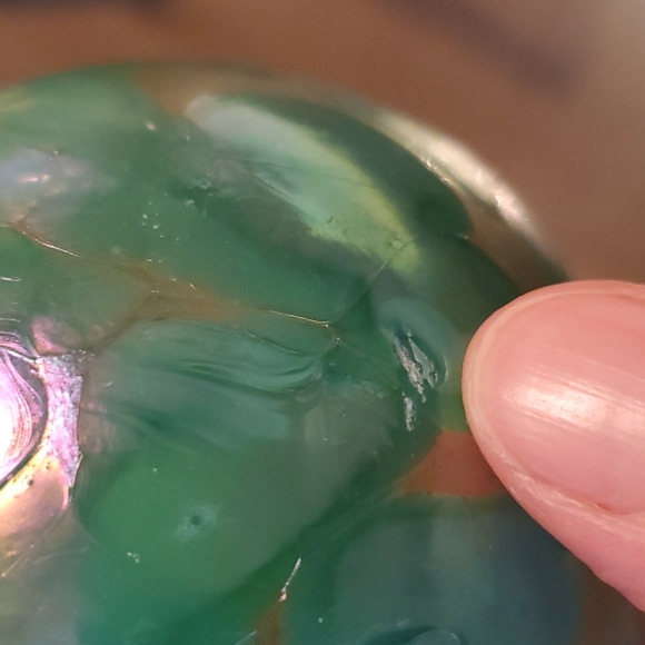 Vintage West Germany opalescent green glass Christmas ornament - Picture 15 of 15